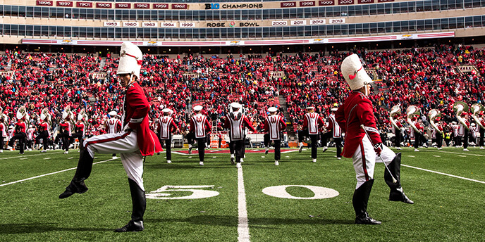 Wisconsin Marching Band performs at Camp Randall