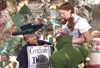 Meinhardt Raabe and Judy Garland in the Wizard of Oz