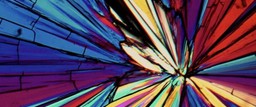 A microscopic view of arabitol using a filter that gives it a stained-glass effect.