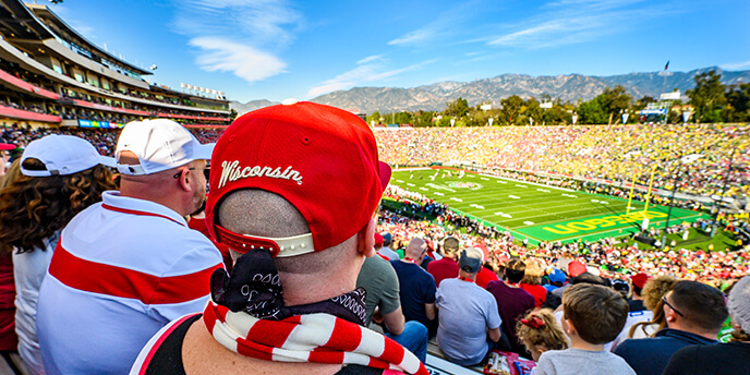 Fans watching a football game