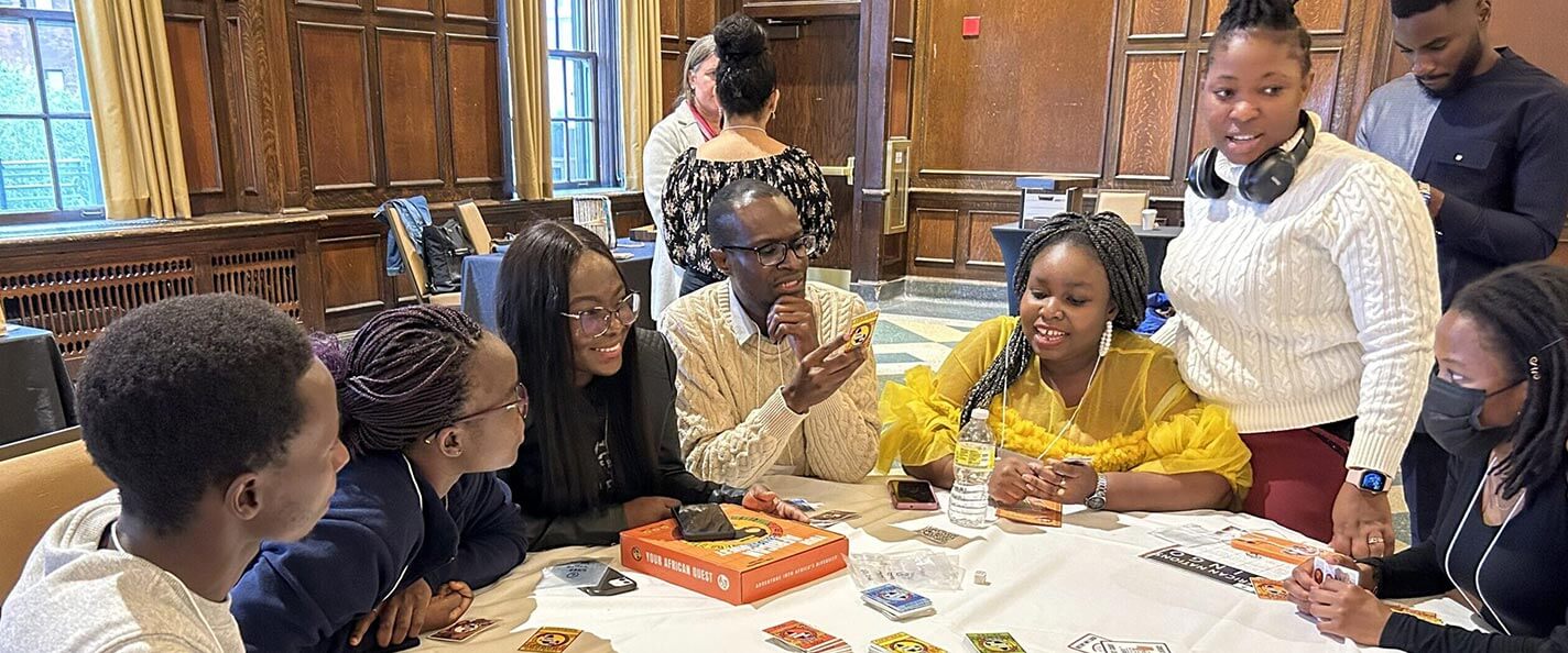 Students play Your African Quest in Memorial Union.