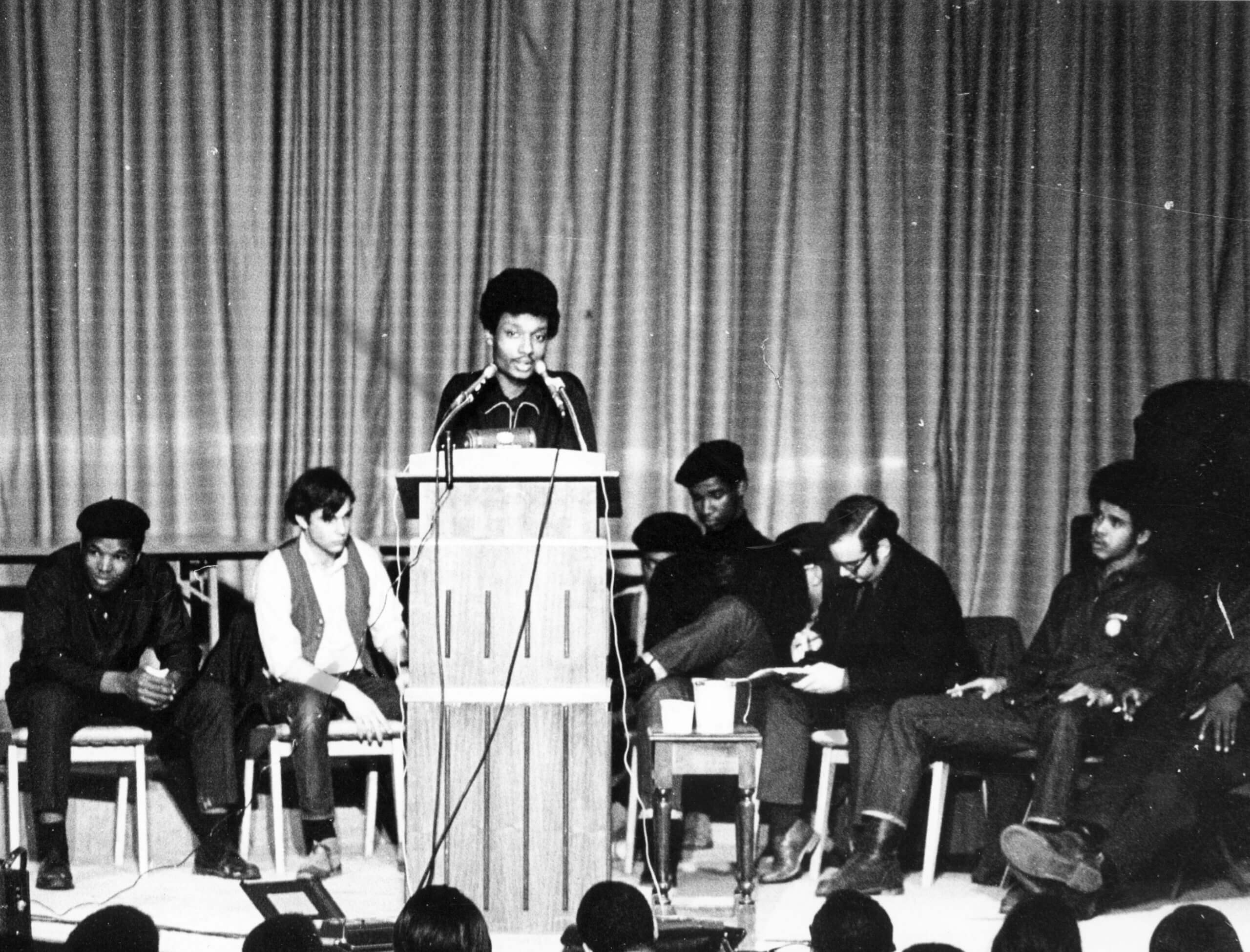 This Black Power meeting took place during the 1969 Black Students Strike.