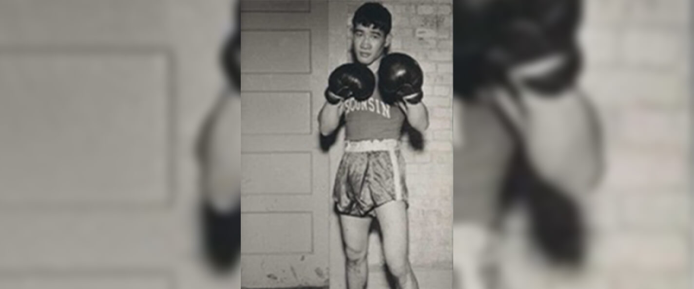 Akio Konoshima ’47 in his UW boxing uniform. 