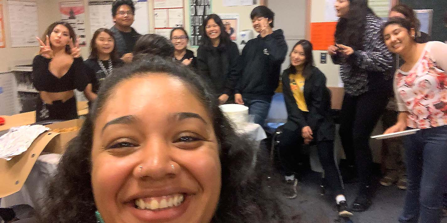 SantaLucia with her students